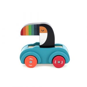Vilac Voiture pouet Toucan - Andy Westface - Jouet Premier Age - • 1 Voiture en Bois avec klaxon intégré - Jeux d'Eveil pour Enfant en Bois - Jouet pour Enfant Dès 18 Mois - 7426K