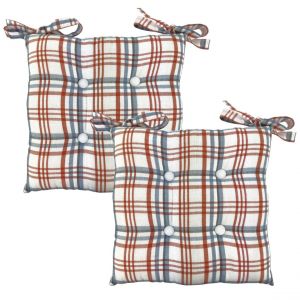 Lot de 2 Galettes de chaise carr&eacute;e LOAN - bleu orage