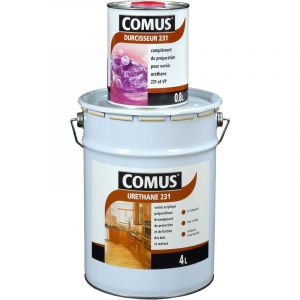 Image de Comus URETHANE 231 incolore (B+D) - MAT 4,8L - Vernis polyuréthane bi-composant tous supports - incolore Incolore