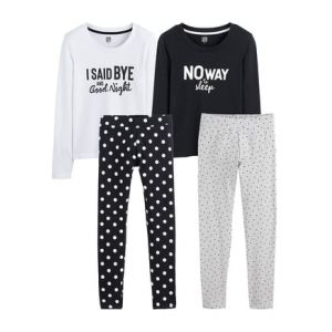 Lot de 2 pyjamas à message et à pois