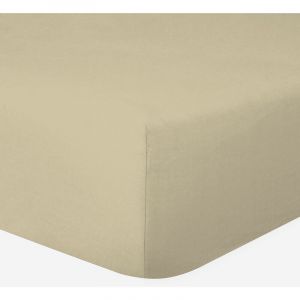 Drap-housse 100% Coton 57 Fils Ficelle - 180 x 200 cm - Bonnet 30 cm