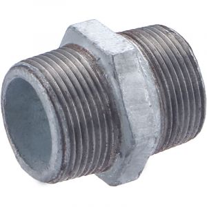 Image de Quick Plomberie Sans marque Manchon pour pour tube en acier galvanisé, male/male, diam. 33 x 42 mm