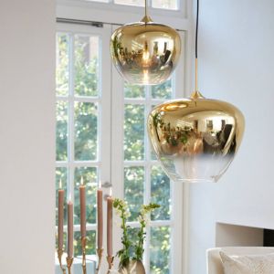 Millumine Suspension Verre Mayson Or Et Transparent Diam.30