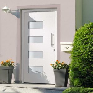 VidaXL Porte d'entrée Aluminium et PVC Blanc 100x200 cm - Blanc