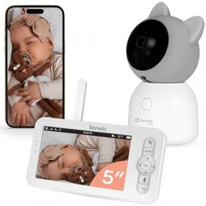 Lionelo Babyline 9.2 AI &ndash; Babyphone avec cam&eacute;ra 2K et Moniteur 5 &Prime;, Wi-FI Double Bande, d&eacute;tection IA des vins et Couvre-Chef, Suivi des mouvements, capteur de temp&eacute;rature et d'humidit&eacute;, Vision