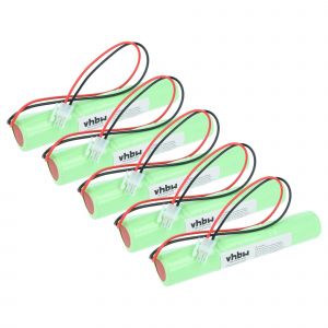 Vhbw 5x Batterie remplacement pour BAES 329055240 pour &eacute;clairage d'issue de secours (2500mAh, 3,6V, NiCd)