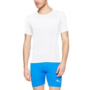 Puma T-Shirt LIGA Baselayer pour Homme, Blanc, Taille XL, Vêtements