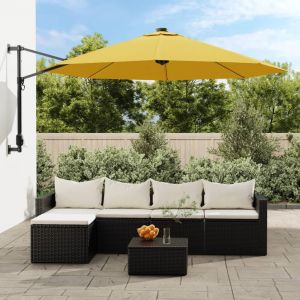 VidaXL Parasol mural jaune 290 cm 362892