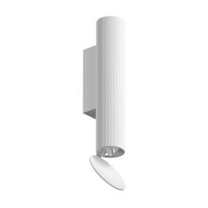 Flos Applique Flauta Riga 1 / LED - Motif rayures verticales / H 22,5 cm blanc en métal