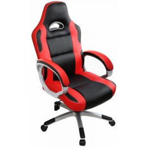 Image de Racing Chaise de Bureau IntimaTe WM art Fauteuil de Gaming Ergonomique Dossier Haut Inclinable en Similicuir (ROUGE)