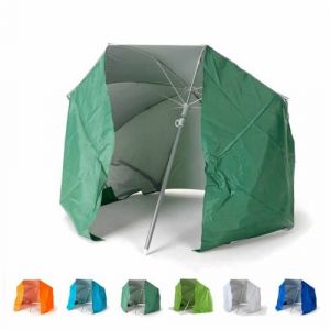 Image de Beachline - Parasol de plage pliable portable l&eacute;ger aluminium tente 160 cm Piuma, Couleur: Vert fonc&eacute;