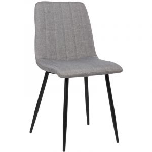 CLP Chaise de salle à manger Dijon avec Piètement en métal noir gris Tissu