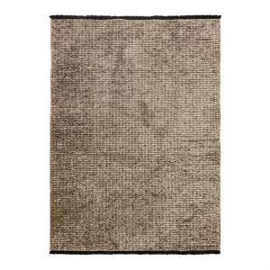 Thedecofactory MILAN - Tapis tissé plat coton noir et reflet lumière gris 120x170