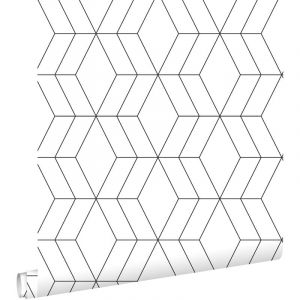 Estahome - papier peint art déco blanc et noir