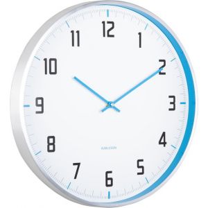 Present time Horloge murale Sporty - Bleu - &Oslash;40cm - Horloge murale Scandinave