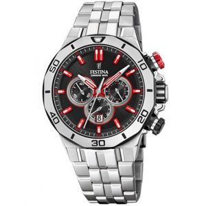 Festina Montre F20448-7 - CHRONOBIKE Chronographe,Dateur Bracelet Acier Argenté Boitier Acier Argenté Homme