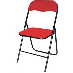 BRASQ Chaise pliante Rouge Noir - Chaise pliante - Chaise pliante 43x38x78 cm - PVC - Chaise de salle à manger