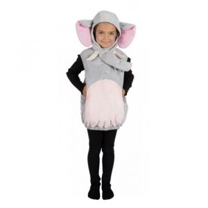 D&eacute;guisement - El&eacute;phant Enfant PtitClown - Gris clair - Combinaison &agrave; ouverture t&ecirc;te - Pantalon et maquillage non inclus