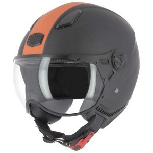 Astone Casque jet KSR 2 mat noir/orange - M