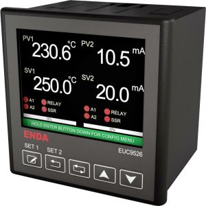 Enda EUC9526-230 pid Régulateur universel b, e, j, k, l, n, r, s, t, u, Pt100, ntc Relais 2 a, ssr (l x h) 96 mm x 96 mm W350942