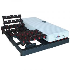 Image de Doux sommeil Idliterie Ensemble relaxation ressort 5 zones + sommier avec r&eacute;glage fermet&eacute; partout 2x80x200 - FABRICATION France