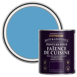 Image de Rust-oleum Peinture Bleue Résistante à l'eau pour Faïence de Cuisine, Finition Mate - Céruléen 750ml