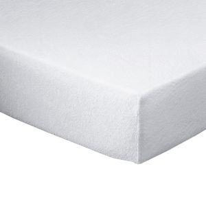 Protège matelas molleton antiacarien imperméable Blanc Clair Taille 160x200 cm;140x190 cm;120x190 cm;90x190 cm;80x200 cm;60x120 cm