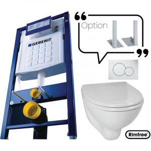 Geberit B&acirc;ti-support en applique + cuvette WC courte + abattant et plaque de commande sans jeu de pieds autoportant - 4