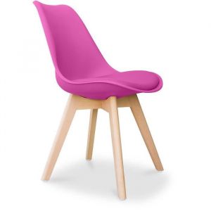 Chaise Brielle Avec Coussin Design Scandinave Fuchsia