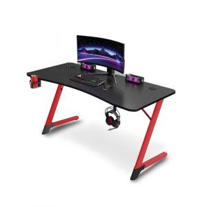 Urban Factory ERGO: Bureau ergonomique gamer avec PORTE GOBELET ET SUPPORT CASQUE