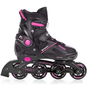 Image de Raven Roller Pulse Taille Ajustable Black - Noir/Fushia, 33 au 36, sans Patin a Glace