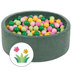 Piscine à Balles 90X30cm/200 Balles ? 7Cm Pour Bébé Rond Fabriqué En ue, Printemps: Vert Clair/Vert/Jaune/Rose Poudré/Rose - Printemps: vert