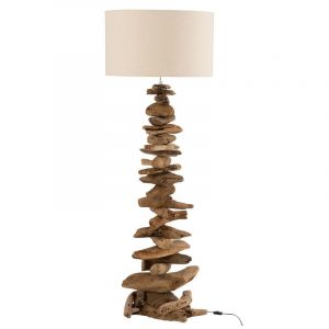 Image de Lampadaire Design bois Flotté 170cm Naturel Prix Marron