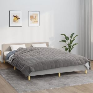 VidaXL Couverture lestée Gris 220x240 cm 15 kg Tissu Grey