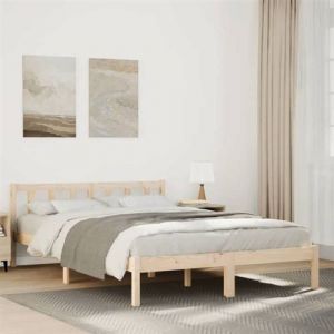 VidaXL Cadre de lit extra long sans matelas 140x220 cm bois massif pin, lit, meuble de chambre &agrave; coucher, lit en bois, lit 852448