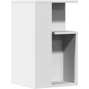 VidaXL Table d'appoint blanc 35x35x60 cm bois d’ingénierie, bout de canapé, table d'appoint de canapé, table de lampe, table d'accent, table basse
