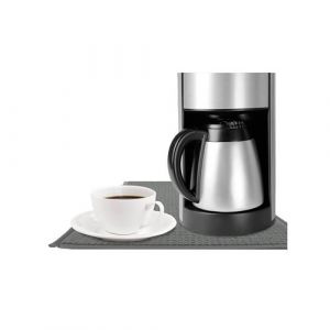 Venteo Tapis anti-dérapant pour cafetière - Gris - Adulte - Tapis ultra absorbant et lavable en machine - Dimension 26x42cm