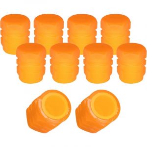 Cyclingcolors 10x Bouchon de Valve Capuchon Phosphorescent Lumineux Nuit Schrader Pneu vélo Moto Auto Voiture Quad Trottinette, Orange