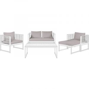 Image de Lot De Housses De Coussin De Jardin Gris Bermuda