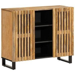 VidaXL Buffet 90x34x75 cm bois de manguier massif brut meuble de rangement meuble de rangement de cuisine placard meuble 377574