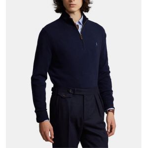 Ralph Lauren Pull droit en maille col camionneur Bleu Polo - Couleur Bleu - Taille XL