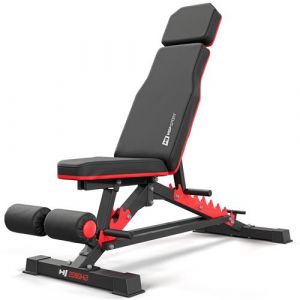 Hop-Sports Banc de musculation HS-2090HB, Dossier réglable en 10 positions, Siège réglable en 3 positions, Capacité de charge allant jusqu'à 300 kg