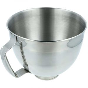 Image de Vhbw Bol m&eacute;langeur compatible avec KitchenAid 4,8 L robot de cuisine avec t&ecirc;te inclinable - 5 L en inox avec poign&eacute;e