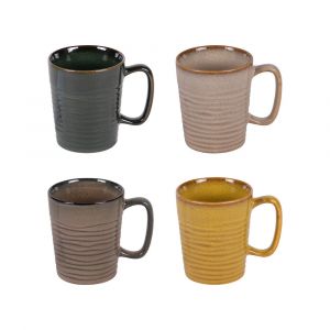 Table passion Coffret de 4 mugs haut 40 cl multicolores en porcelaine