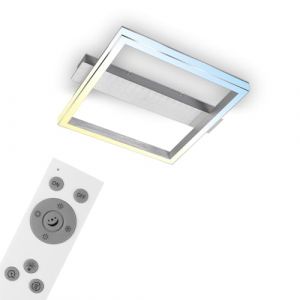BRILONER - Plafonnier à LED à intensité variable, plafonnier à LED, lampe, lampe de chambre, température de couleur réglable, télécommande, veilleuse et fonction minuterie - 420 x 360 x 70 mm