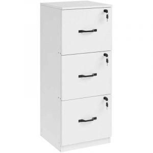 Caisson de bureau &agrave; 3 tiroirs meuble de rangement de document support d&rsquo;imprimante 3 tiroirs verrouillables rail de suspension r&eacute;glable pour dossiers