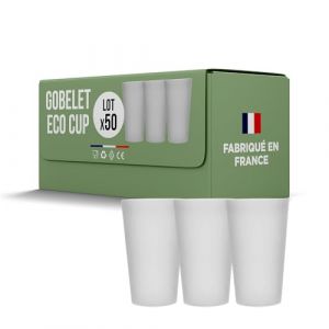 Lot de 50 Gobelets Réutilisables ECO CUP 30cl - Jusquà 100 Lavages lave vaisselle - Gobelet Bière Réutilisabl50