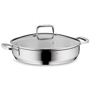 Kela Sauteuse en acier inoxydable 28 cm FLAVORIA, 3,2L Sauteuse à induction avec couvercle, soupape d'échappement de vapeur, cocotte sans revêtement