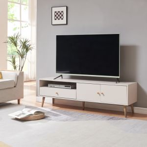 Meuble TV Hallevil 150 x 39 x 45 cm blanc [en.casa]