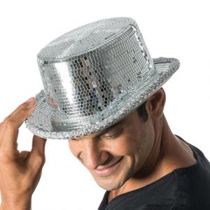 Ruedelafete Chapeau Haut de forme &agrave; facettes, Argent